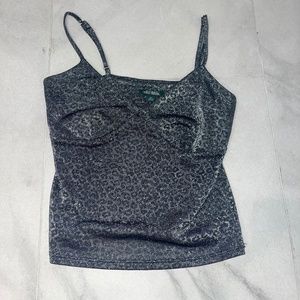 Wild Fable Cheetah Print Silver Tank Top XS